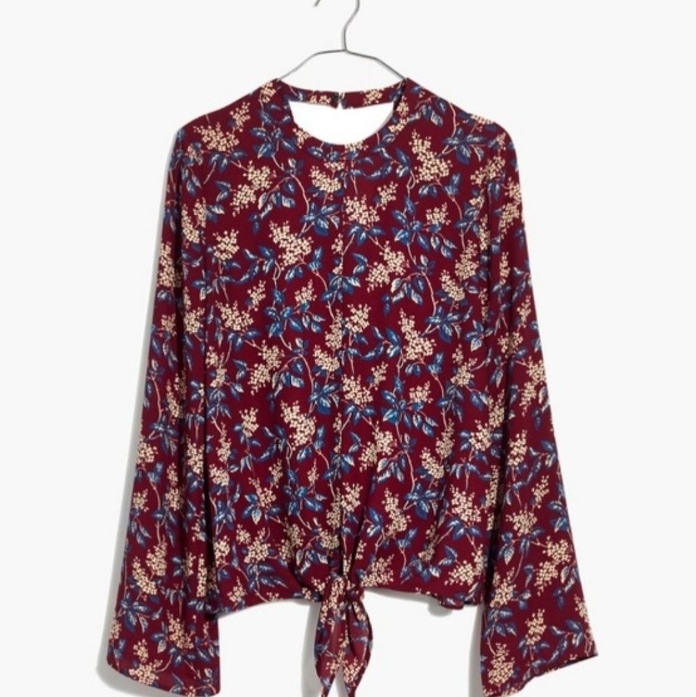 Madewell bell sleeve floral top blouse